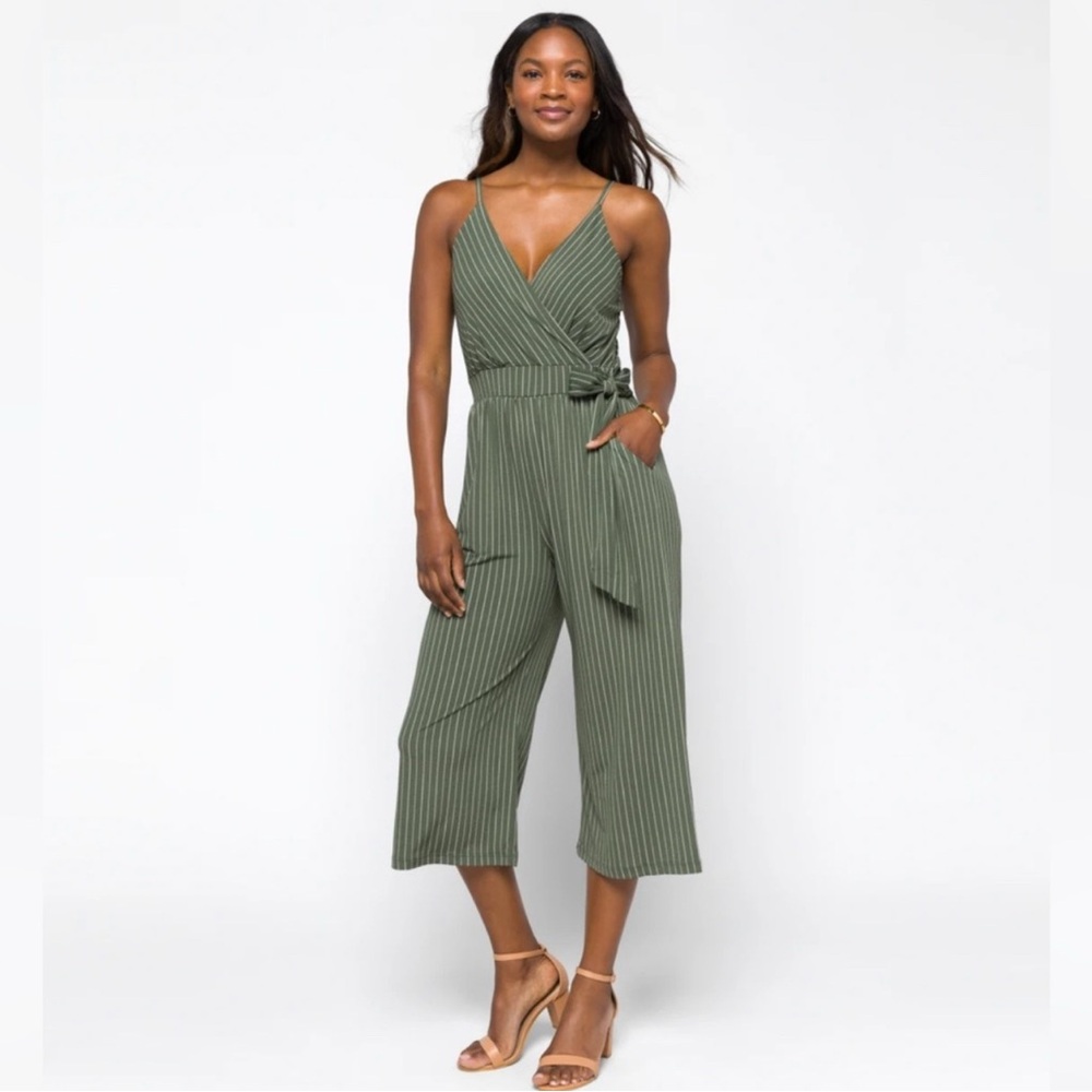 Kaileigh Sage Green Wrap Jumpsuit